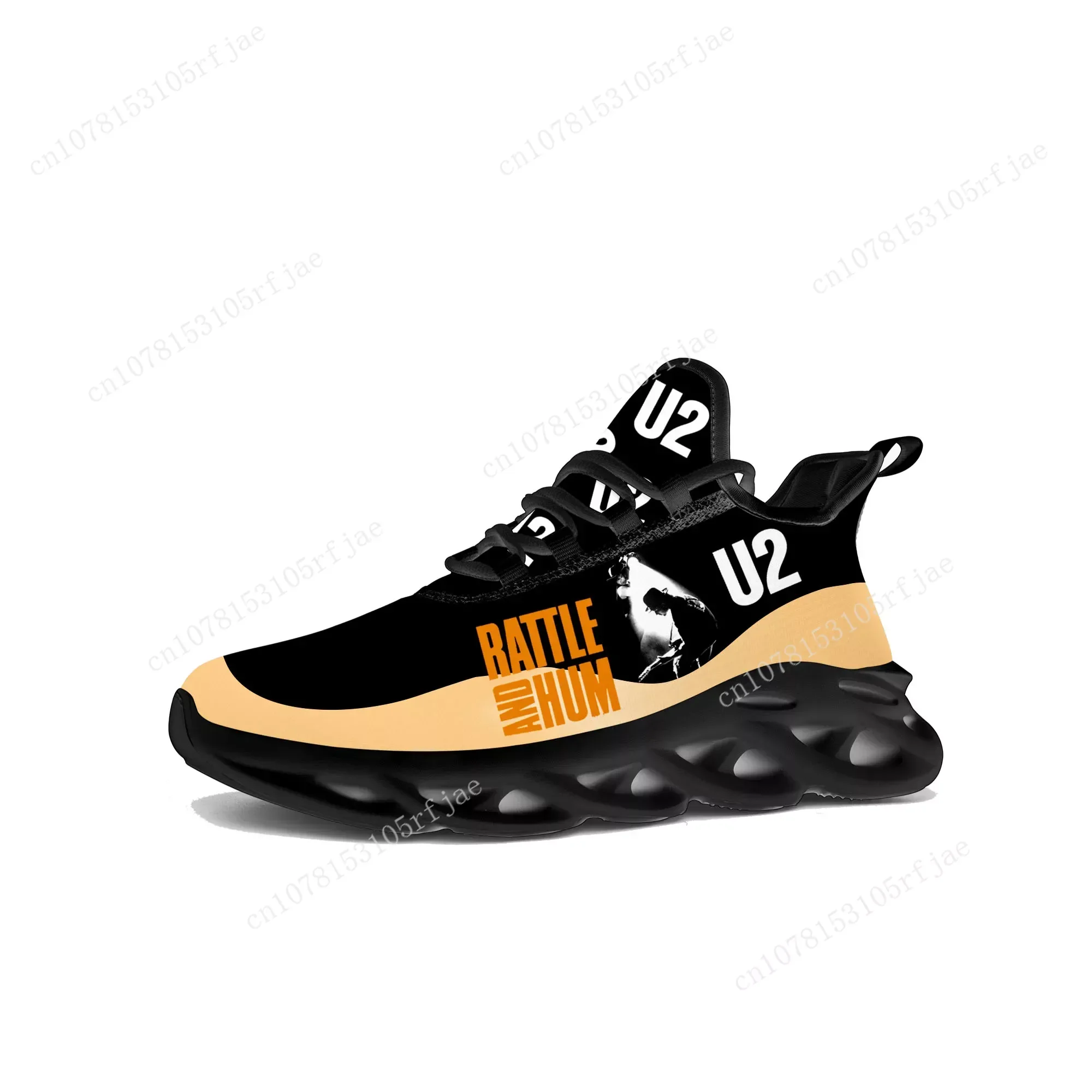 

U2 Rock Band Flats Sneakers Mens Womens Fashion Punk Sports Running Shoe Sneaker Lace Up Mesh Footwear Tailor-made Shoe Black