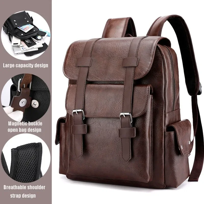 

leather Backpacks Travel Multi Male Mochila Vintage Camouflage Style Unisex 15.6" Laptop Woman School Bag Hasp College Style