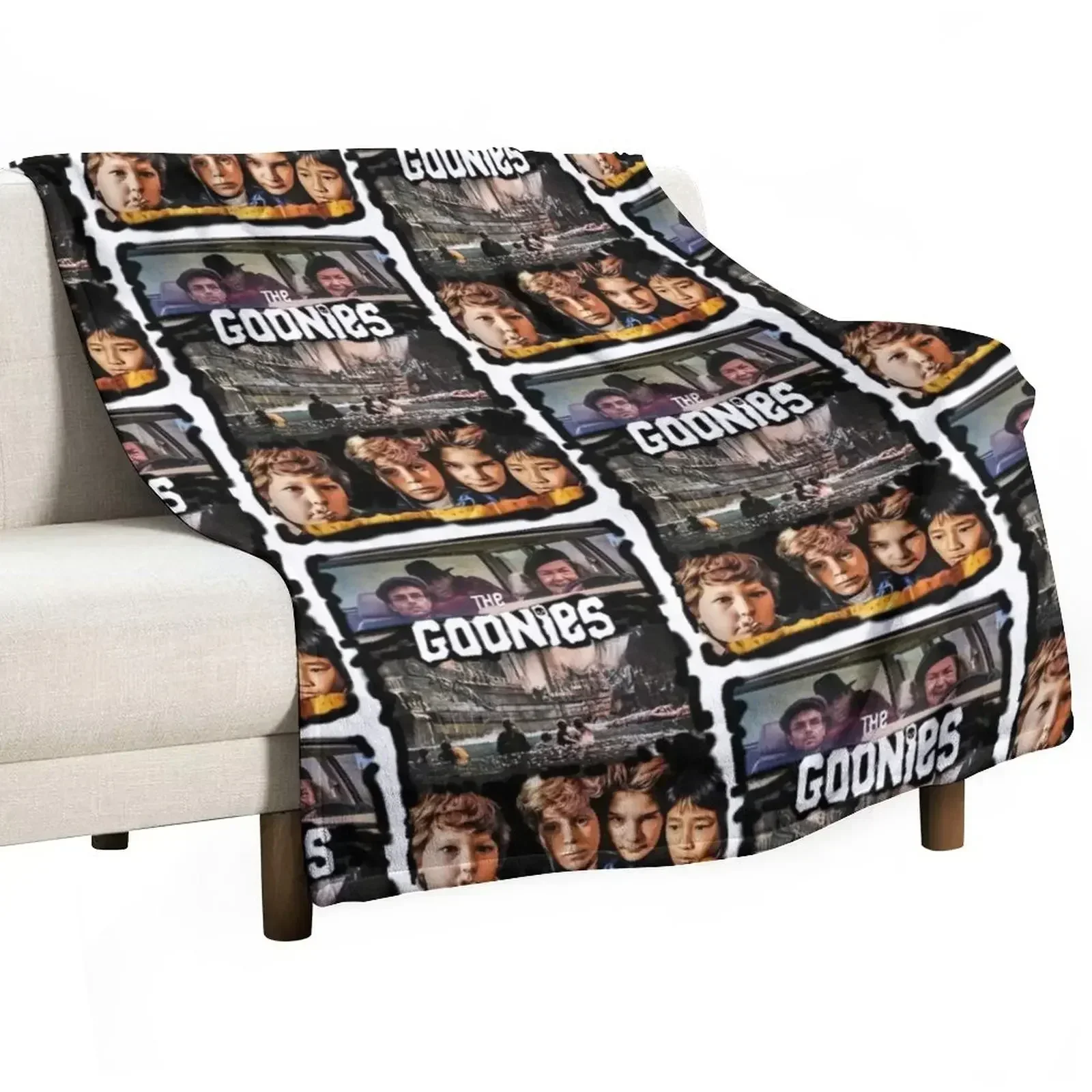 the goonies print art Throw Blanket Shaggy Furry Soft Blanket for Bedroom Living Room