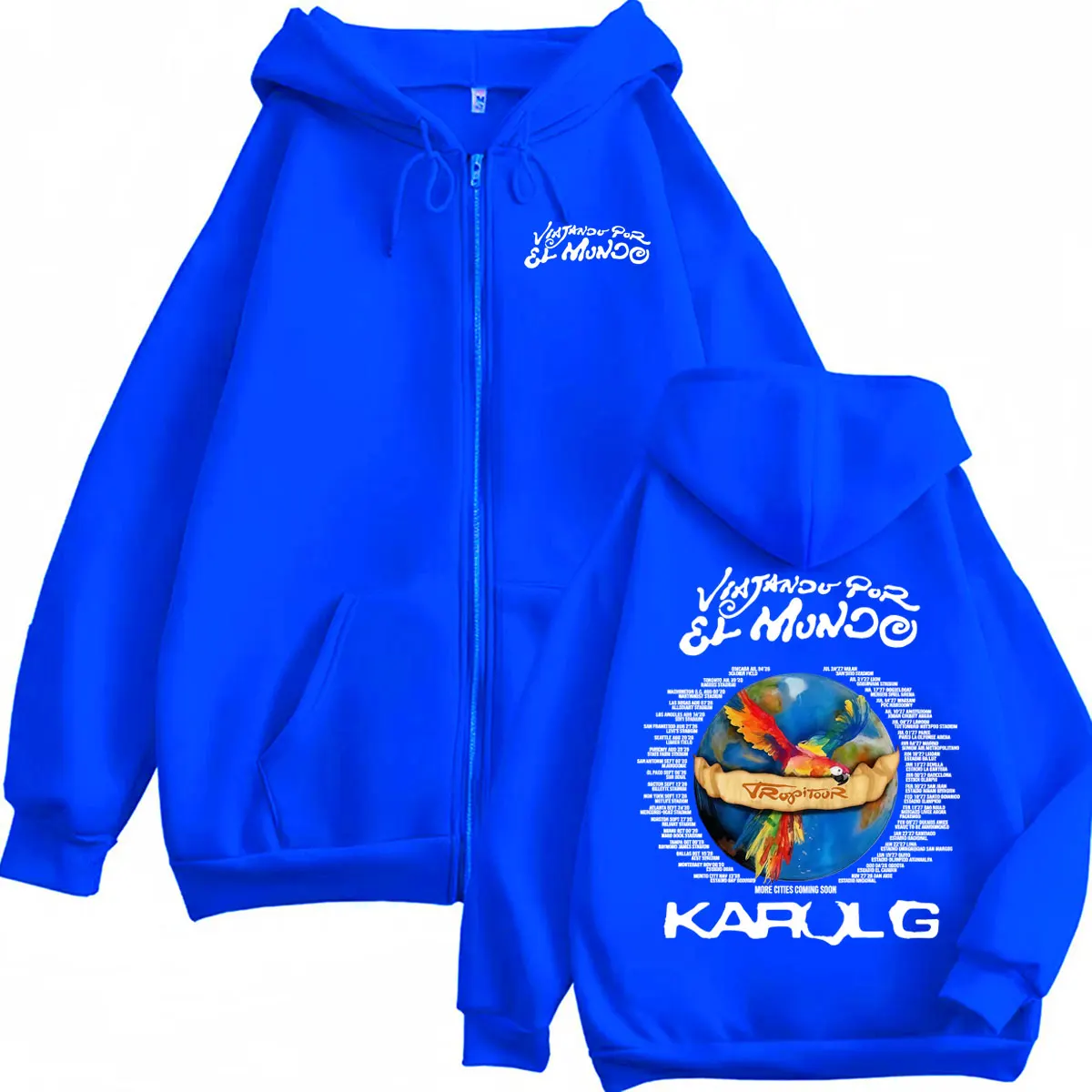 Karol G Tropicoqueta Tour 2026 Konzert Zip-Up Hoodie für Damen und Herren, Modischer Trend-Jacken-Sweatshirt, Hochwertige Reißverschluss-Kapuzenpullover – Detail 5
