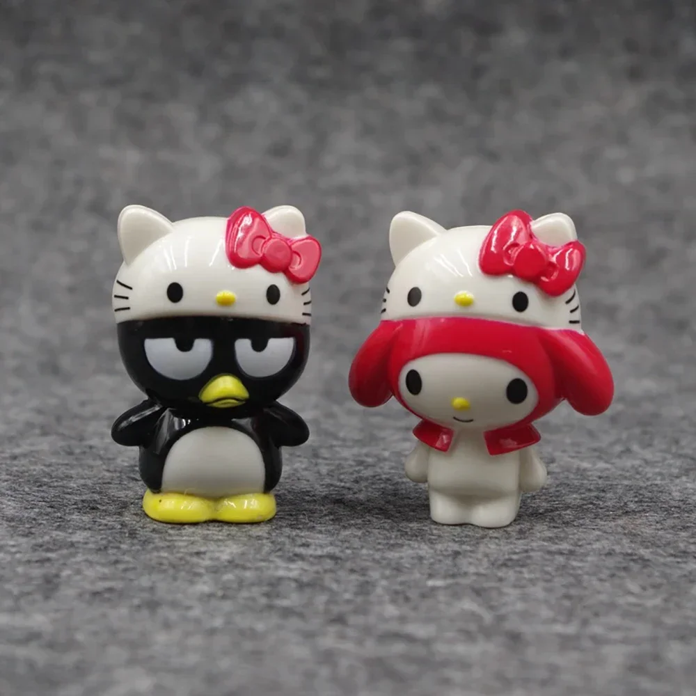 Sanrio Hello Kitty 5ซม. รูปแมวอะนิเมะตัดชุดตุ๊กตาเมโลดีน่ารักตกแต่งห้องเค้กของขวัญคริสต์มาสของเล่นสำหรับเด็ก