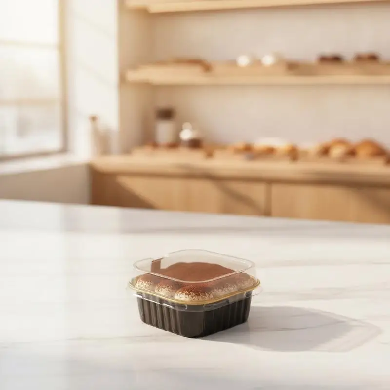 Square Food Grade Dessert Boxes with Clear Lids 10/20/50Pcs Stackable Container for Mousse Cake Birthday Party Favor