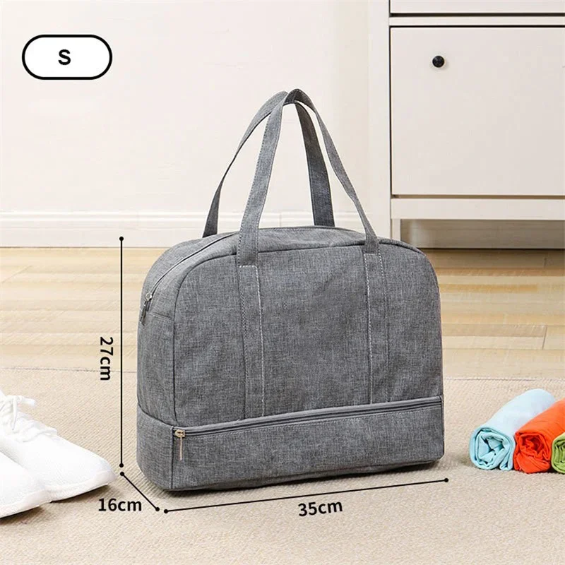 Double-Layer Waterproof Travel Bag for Gym & Swimming -Portable Handheld Dry/Wet Separation Cosmetic Toiletry Storage Unisex Bag