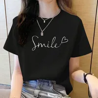 2025Yaz Gevşek kadın T-Shirt Yüksek Kaliteli O Boyun Düz Renk Kısa Kollu kadın İş Elbisesi Kısa Kollu Tişört CCXX179