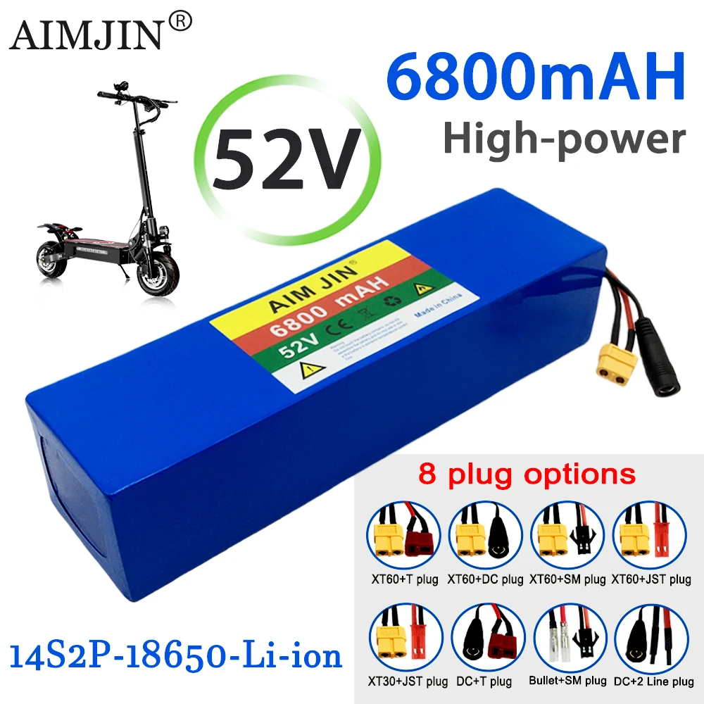 

6800mAh 14S2P 52V Intelligent Protection System 18650 Rechargeable Li-ion Battery Pack Suitable for Electric Scooter Bicicleta