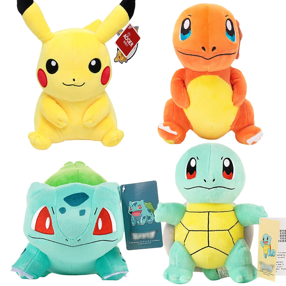 Anime pokemon plushies charmander esquilo bulbasaur brinquedos de pelúcia pikachu peluche boneca de pelúcia kawaii coleções decorações presente