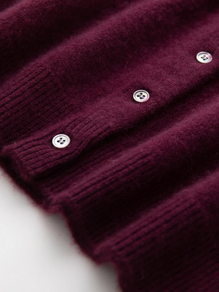 

TLOML Women's 100% Cashmere Sweater Waistcoat Thick Polo Collar Sleeveless Cardigan Pockets Waistcoat Autumn Winter Chic Clothes