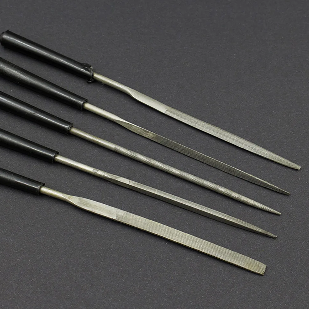 5-Piece Emery File Kit Designed for Precision Work on Steel Glass Tile Stone Metal For Wood Plastic and Other Dense Materials