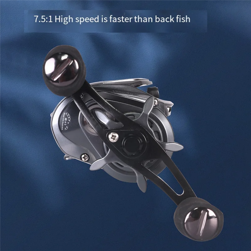 

A44M Baitcasting Fishing Reel, Magnetic Braking System Baitcaster Reel,7.2:1 Speed Double Shielded Stainless Steel Right Hand Du