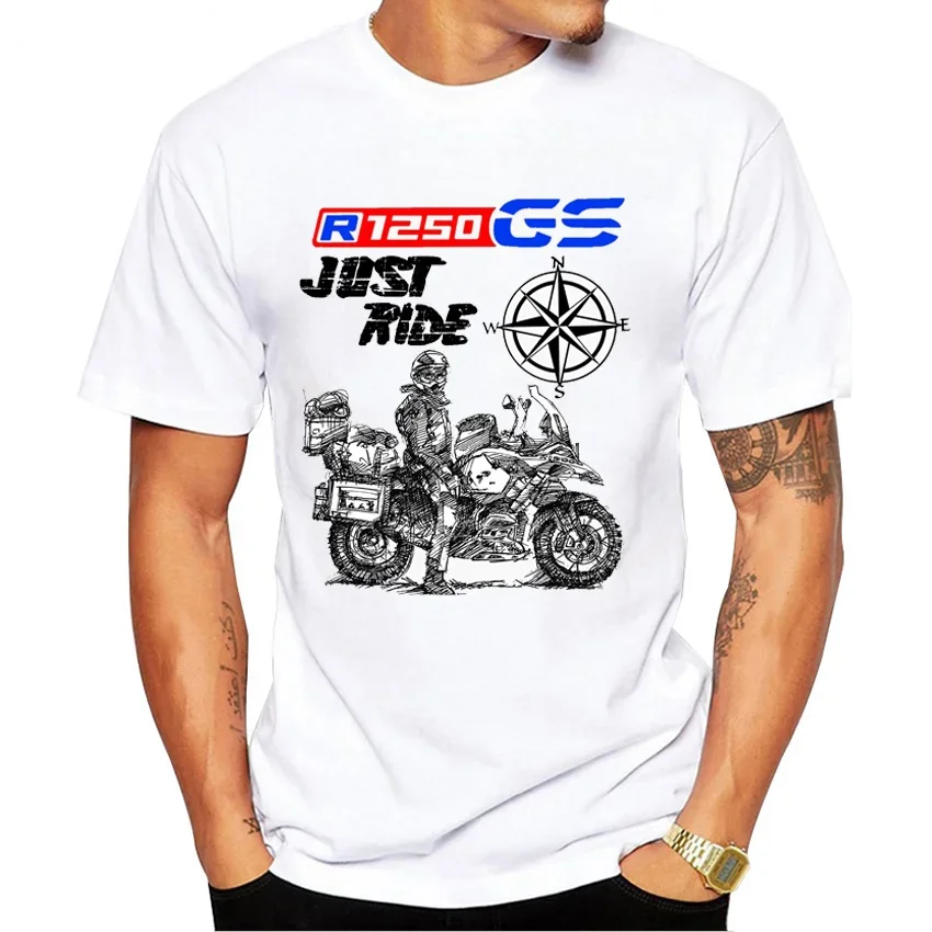 

Motorcycle Style R1250 GS Adventure GS Motorcycle Design T-shirt White Casual Top Motorcycle Sport