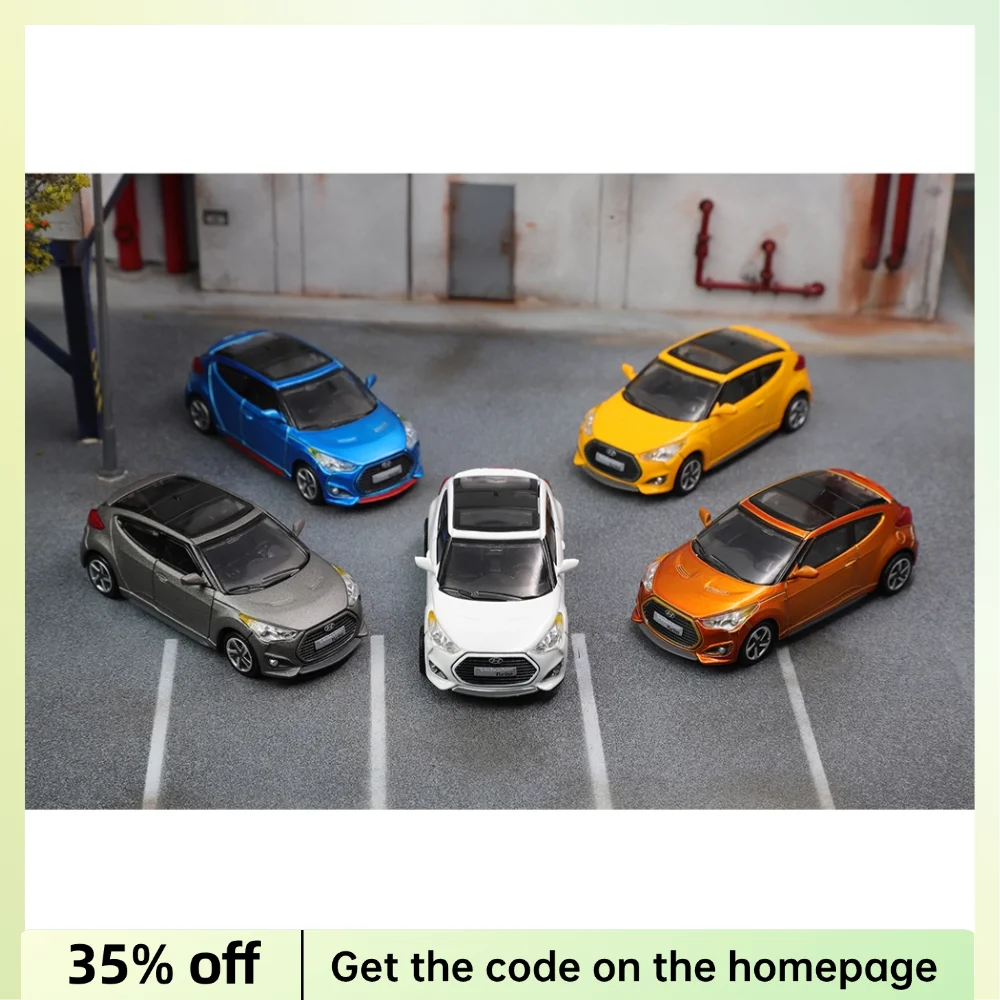 

DCT 1:64 Veloster Turbo Miniature Model Car Vehicle 1/64 Vintage Diecast Toy with Box Hobby Collection for Teenagers Adults Gift