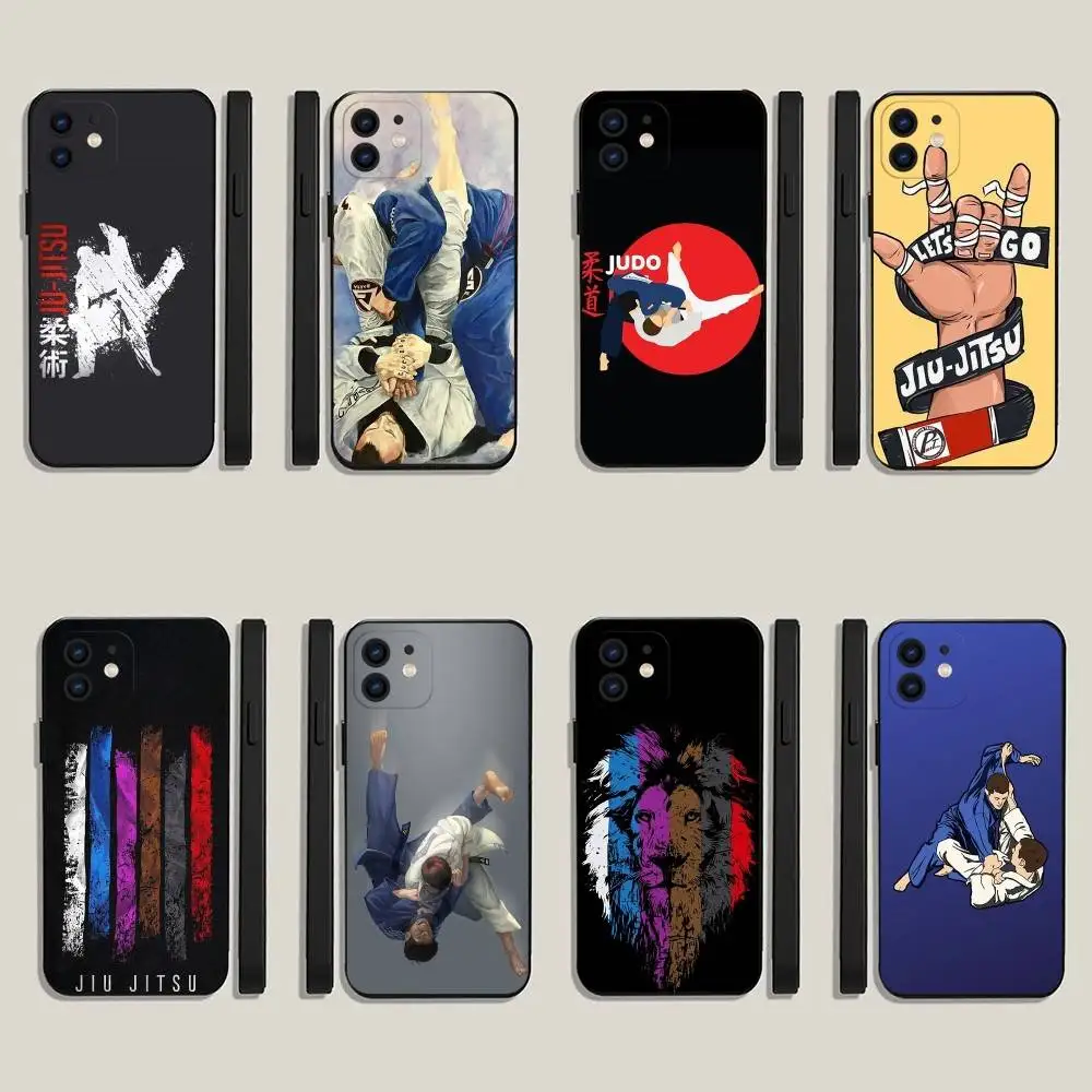 Brazilian Jiu-Jitsu Phone Case For iPhone 6,17,16,15,14,13,12,11 Plus,Pro Max,XS,X,XR,SE,Mini,8,7,Soft Silicone Black Cover