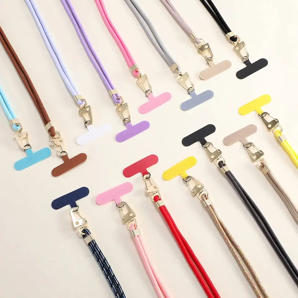 

2025 Durable Sturdy Hanging Chain Ring Long Fashion Silicone Mobile Phone Wrist Strap Clip with Universal Rope Lanyard