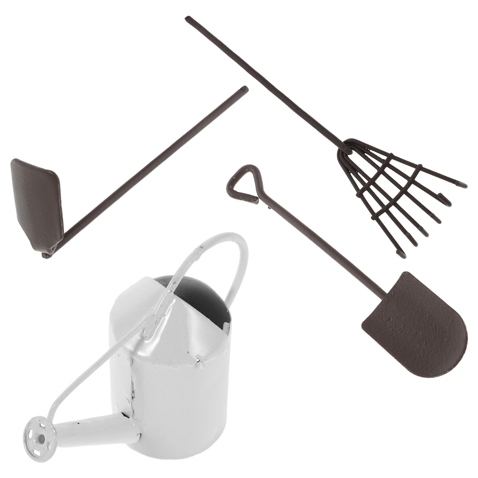 

Micro Garden Tools Gardening Mini Dollhouse Accessories Miniature Simulation Farm Cart Metal Outdoor for