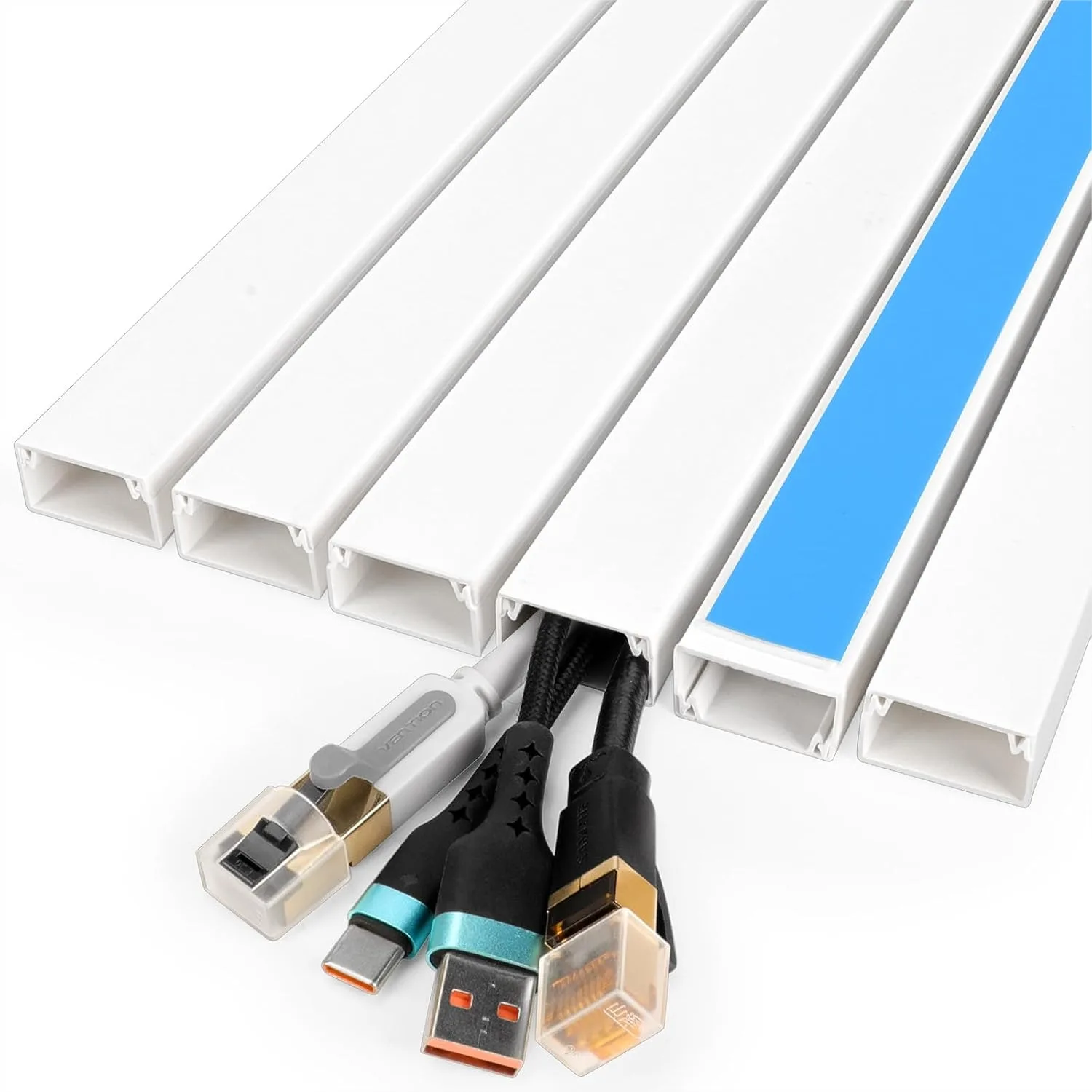 

87in Cord Hider Kit For Wall Mount Tv, Paintable Cable Raceway Wire Covers With Strong Adhesive, 6X 14.5in X 0.96in X 0.57in