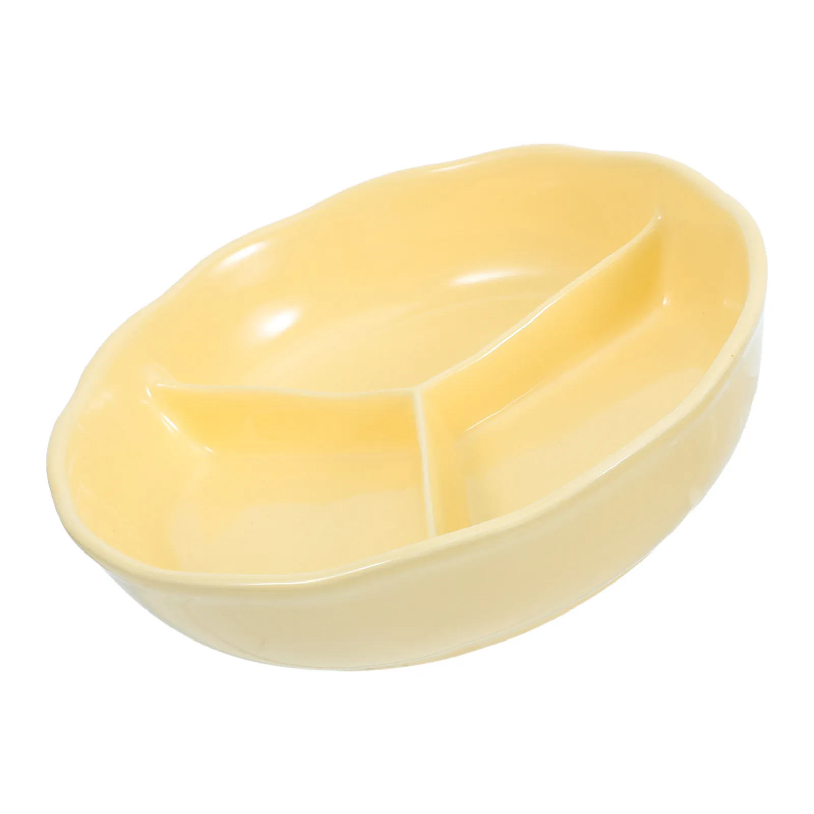 Ceramic 3-Section Divided Plate Portion Control Dinnerware Round Tray for Adults Household Healthy Eating Portion Plates