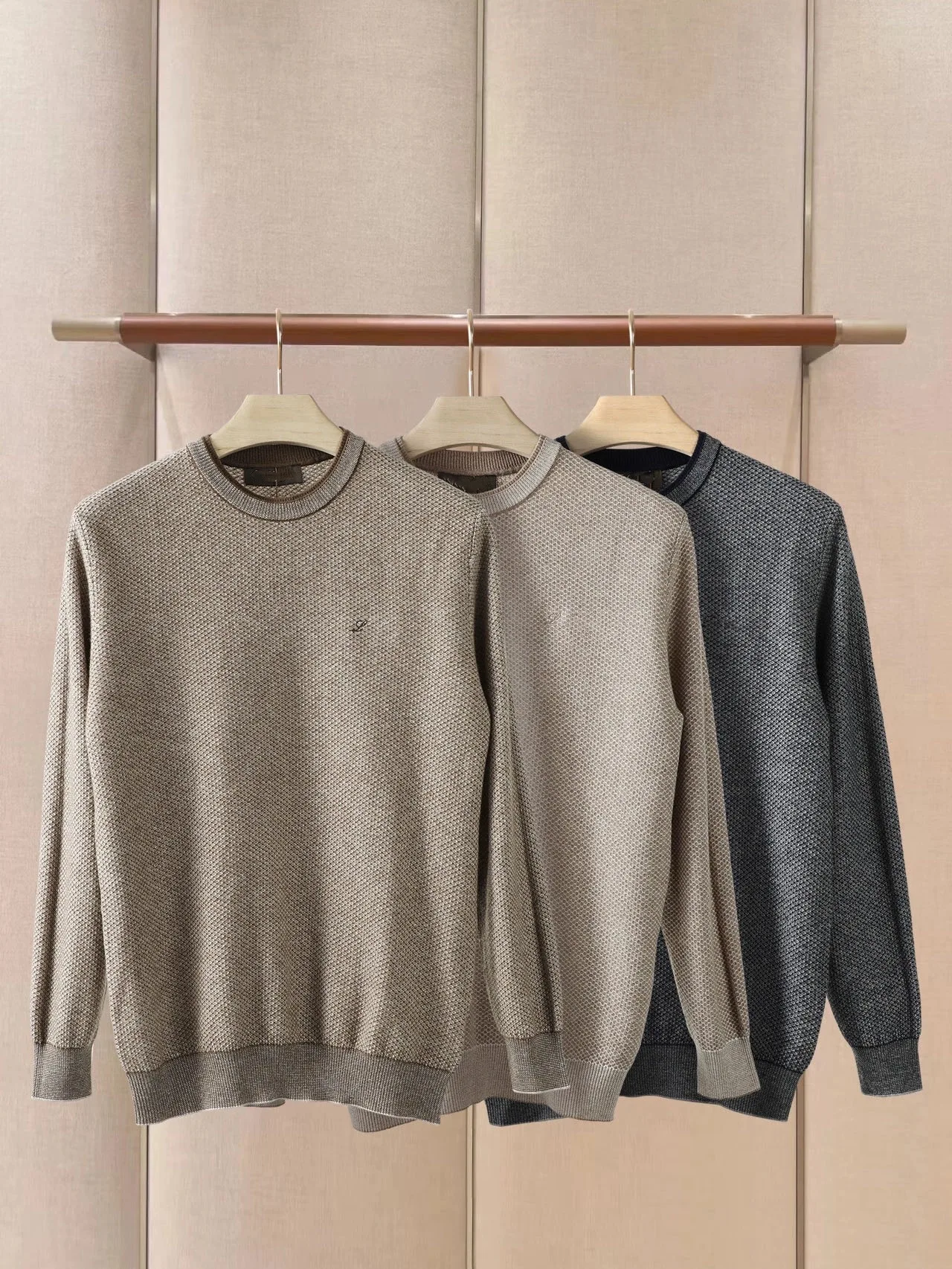 

Money Sle Men's Knitted Long Sve Sweater Embroidered Letters round Ne Woolen Casual Wear for Autumn Winter