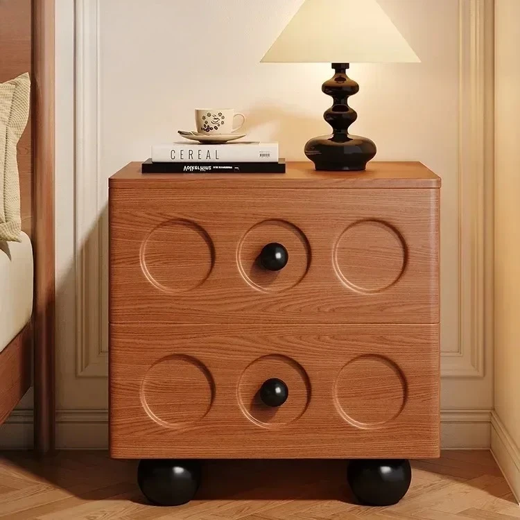 French Retro Bedside Table Light Luxury High-end Sense of Antique Simple Modern