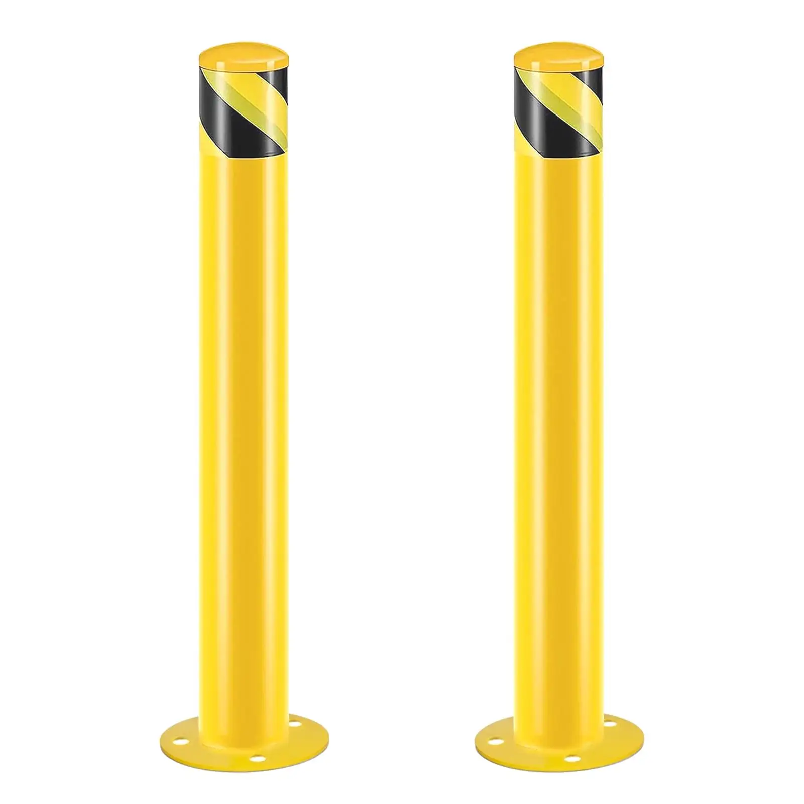 Safety Bollard Post, 36 Inch Height Steel Bollards, 3.5 Inch Diameter Parking Bollard, Yellow Powder Coated Safety Parking