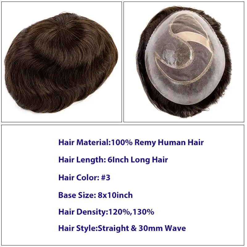 New Arrival Tai-Chi Style Male Hair Prosthesis 6