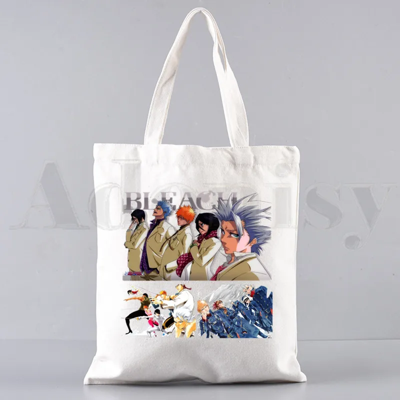 Bleach anime kurosaki ichigo zaraki kenpachi bolsas de ombro casual compras meninas bolsa feminina elegante bolsa de lona