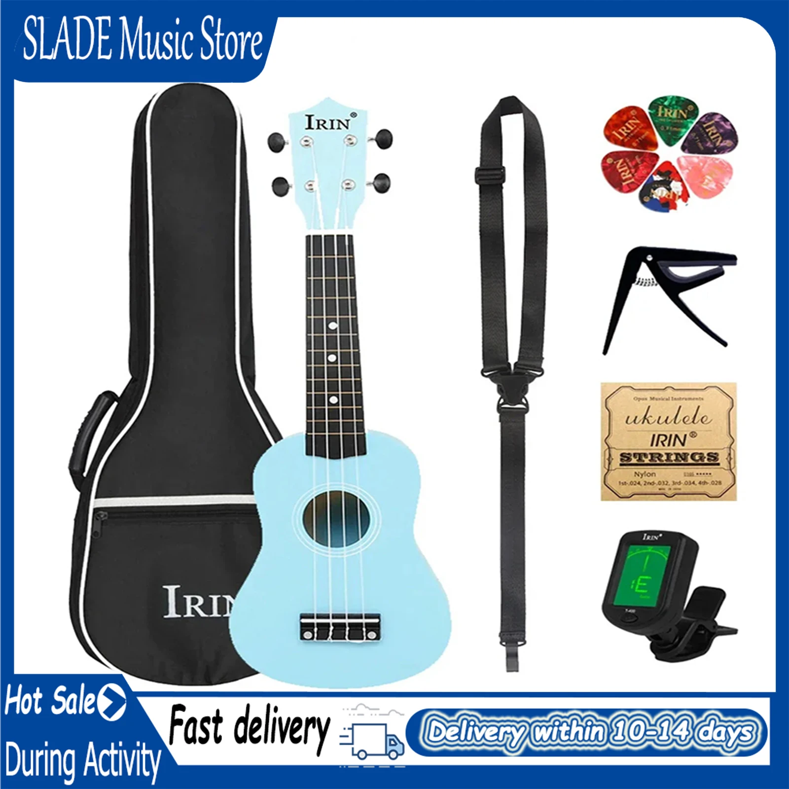 21 Inch Blue Ukulel…