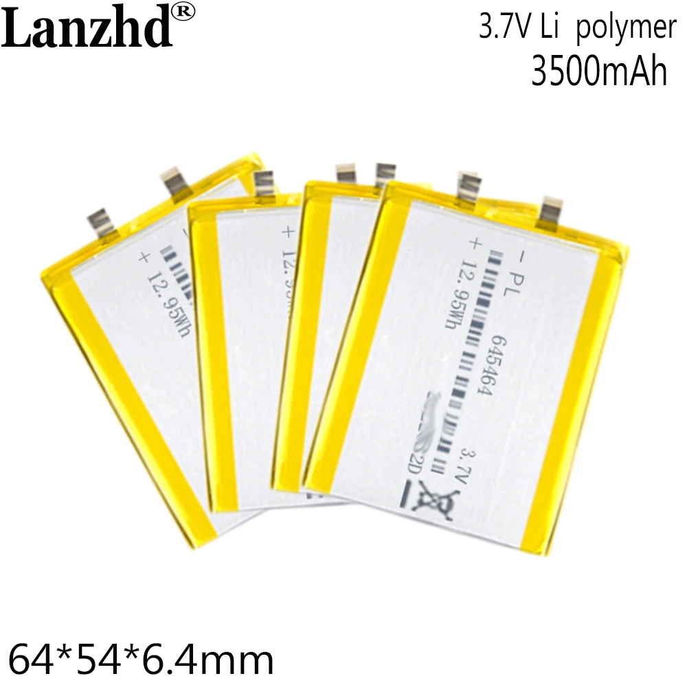 3.7V 3.8V Li Polymer Lithium Battery For wireless charging medical device 645464 645565 Lithium battery 3500mAh