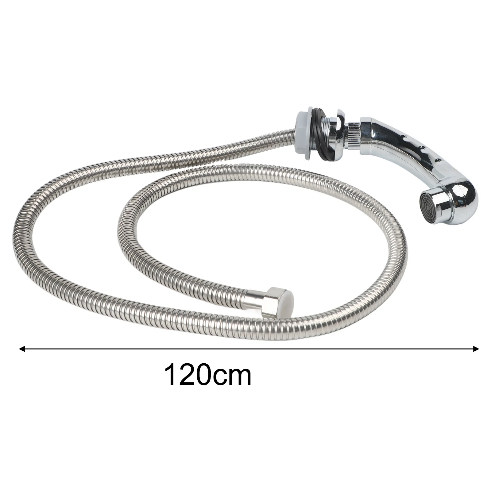 Single Handle Mixer Tap with Fabric Hose and Pull Out Shower for Shampoo Chair Sink and Reverse Shampoo Setups