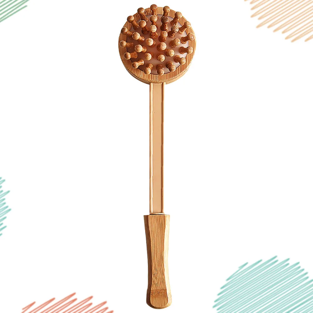 

1 шт. ручной бамбуковый массажный молоток, двусторонний стержень, портативная фитнес-терапия для шеи, плеч, спины, расслабления, снятия стресса