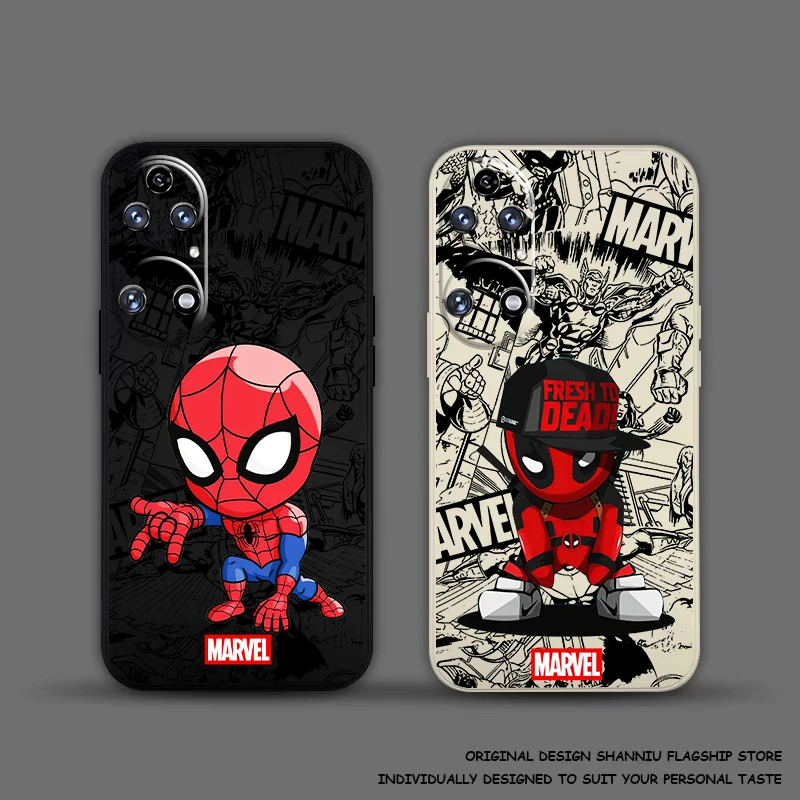 

Marvel Spiderman Cute For Huawei P50 P50E P40 P30 P20 PRO LITE 5G P Smart 2021 Z S Phone Case Liquid Silicone Back