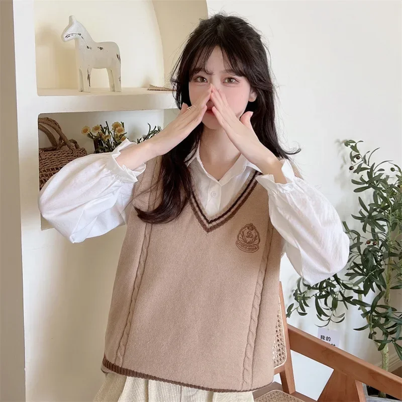 Uniforme scolastica Jk per ragazze Maglione stile giapponese Autunno e inverno Maglione lavorato a maglia in cotone Cardigan Multicolor COS Abbigliamento da donna