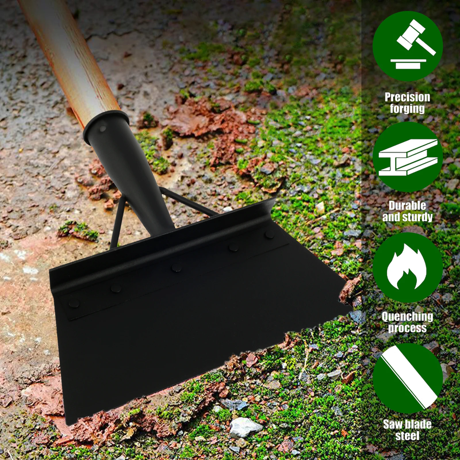 1/2Pcs Metal Weed Cleaning Shovel 25/30cm Heavy Duty Steel Garden Shovel Multifunctional Outdoor Planting Weeding Tool for Moss