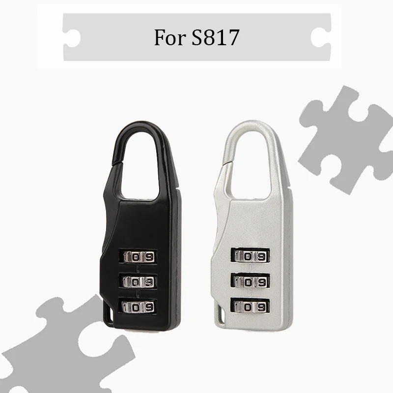 

For S817 Compact Lightweight Combination Lock Small Padlock for Travel Luggage Student Backpack Lock Dormitory Gym Locker Lock