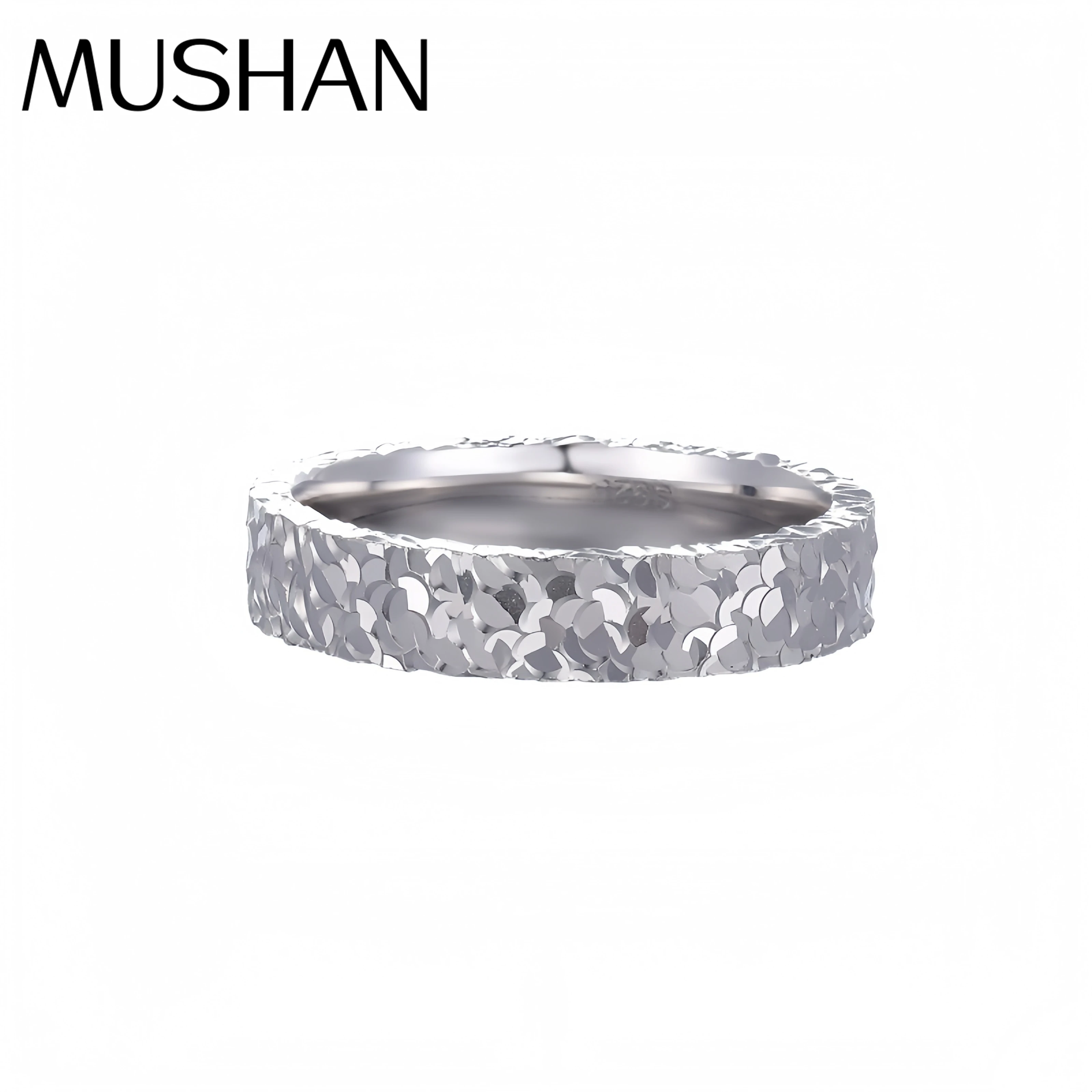 

MuShan Luxury Brand 18K Gold Plated 925 Sterling Silver Ring New Plain Couple Rings Fashion Jewelry Accessories