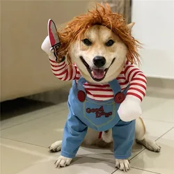 Small dog with knife clothes Shiba Inu Corgi funny costumes pet dog costumes funny costumes make people happy small dog clothes