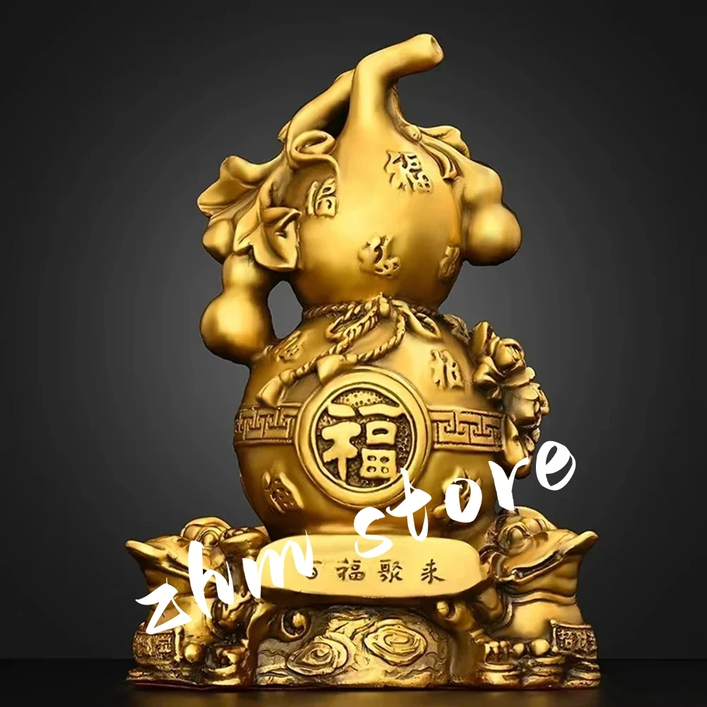 Feng Shui lucky Gourd Ornament Golden Toad Hundred Blessings Gathering Living Room Entrance Decorative Craft