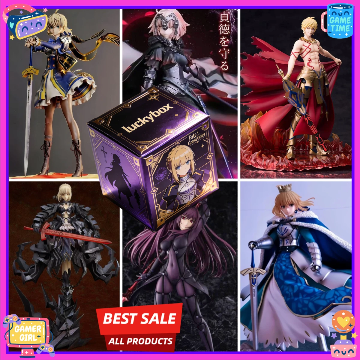 

Увлекательный набор-сюрприз Fate Grand Order: Сэйбер, Гильгамеш, Рин — Аниме-фигурки из ПВХ, подарок-сюрприз