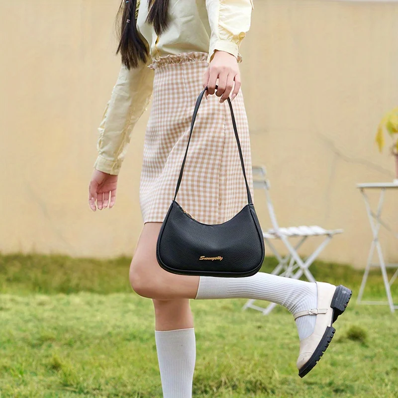 

New trendy fashion casual versatile portable shoulder messenger bag solid color commuting fashion underarm bag high-end hand bag
