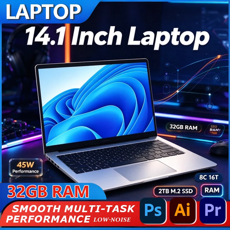 Ultra Slim 14.1 Inch Core i9 10980HK Business Laptops Notebook PC  Laptop 32GB RAM 1TB 2TB SSD For Office Games Computer Windows