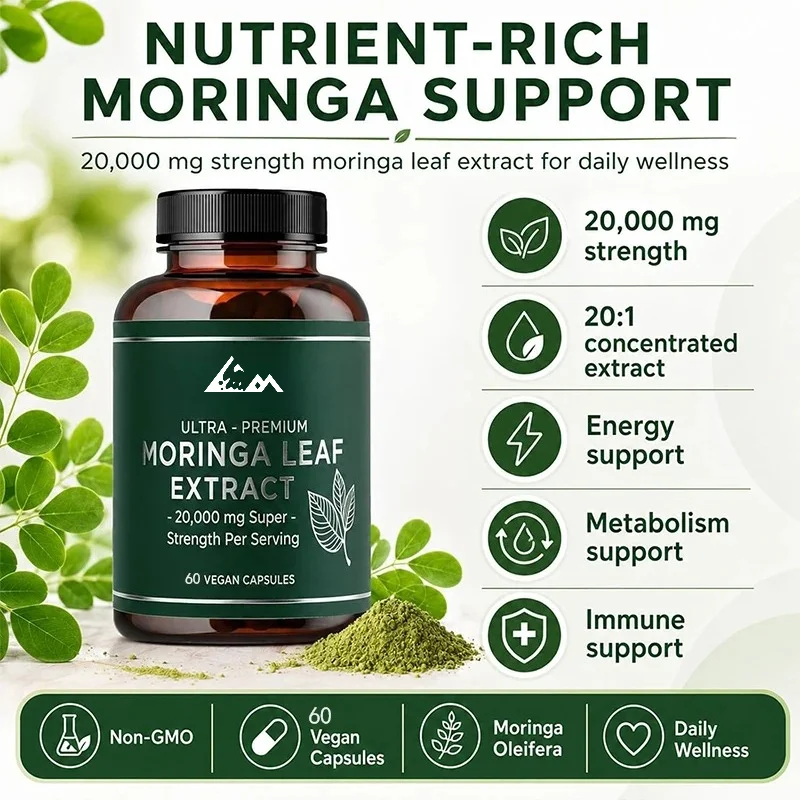 Concentrated and Standardized 20 Fold Extract, Energy, Metabolism, and Immune Support. Non GMO, 60 Capsules