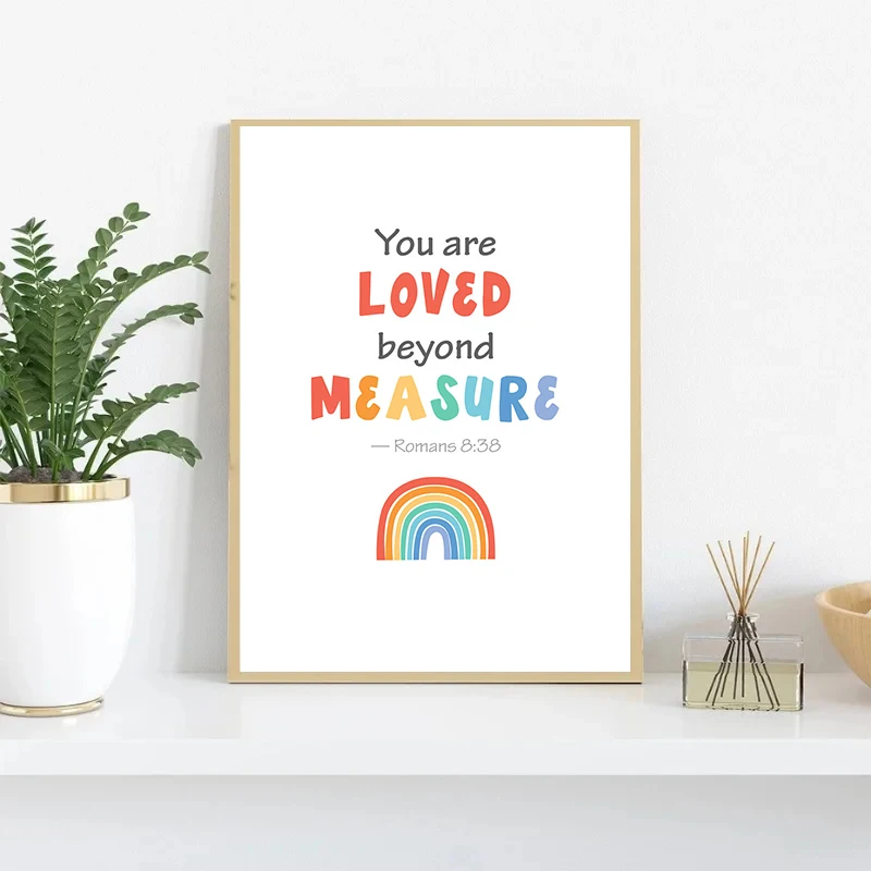 أطفال الكتاب المقدس الآية الكتاب المقدس الملصقات يطبع قماش اللوحة التعليم المسيحي جدار صورة فنية الكنيسة الأحد مدرسة ديكور المنزل