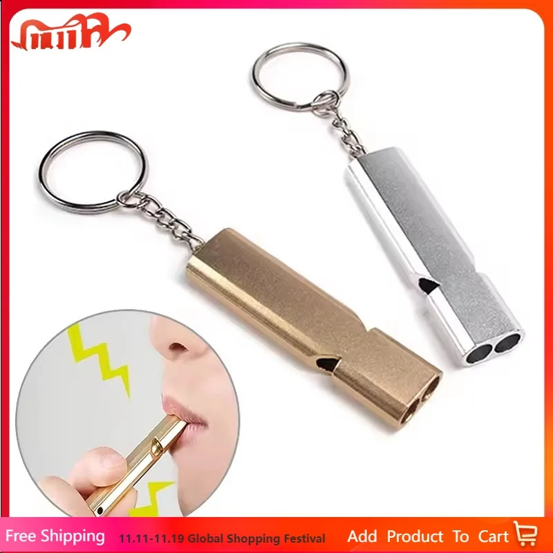 

Aluminum Alloy Emergency Whistle Keychain Portable High Frequency Outdoor Training Camping Hiking EDC Accessory