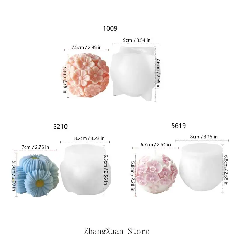 Blumenkerzenform zum Ausgießen von Seife und als Heimdekoration für die Herstellung von Weihnachtsgeschenken 3XUF – Detail 6