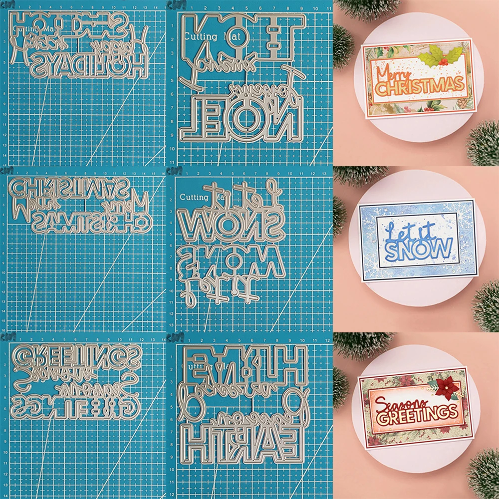 Lucky Goddess Metal Cutting Dies Christmas Sentiment Diy Scrapbooking Photo Album Decorative Embossing Paper Card Crafts