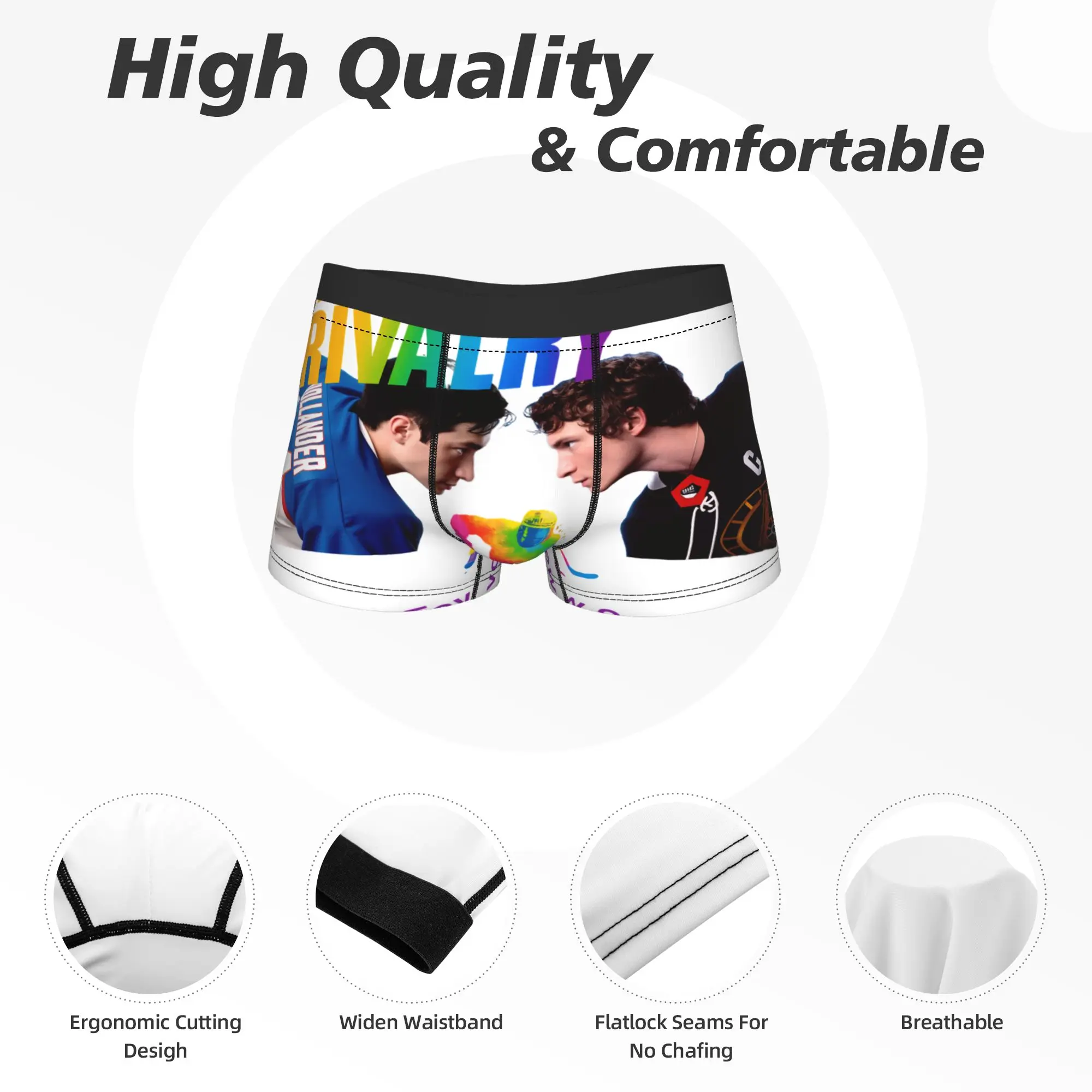 Printed Boxer Shorts Panties Briefs Men's Shane Hollander & Ilya Rozanov Underwear Heated Rivalry Soft Underpants for Homme