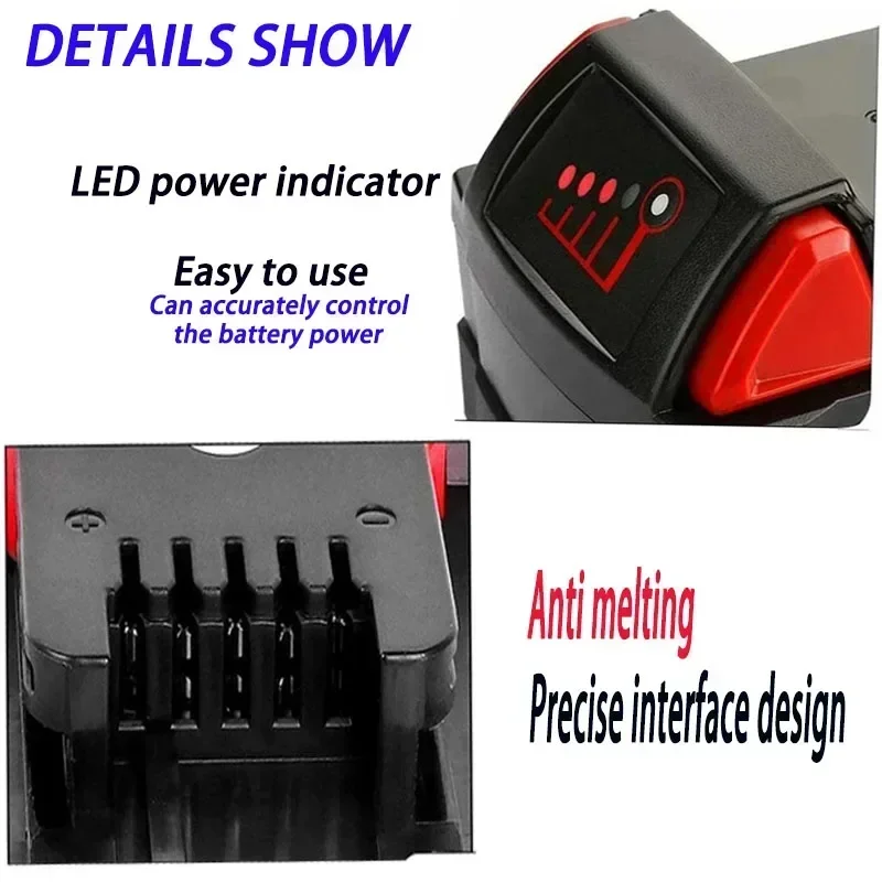 18V 6.0Ah for Milwaukee M18 XC lithium batteries 48-11-1860 48-11850 48-11840 48-11820 Rechargeable batter 100% real capacity