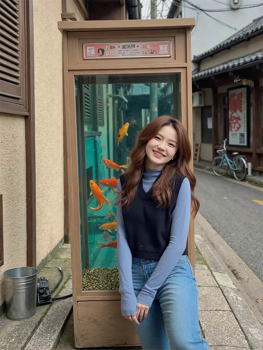 Suéter para mujer, chalecos para mujer, otoño, combina con todo, cuello en V, sin mangas, abotonado, informal, Simple, elegante, moda para mujer, moderno y elegante