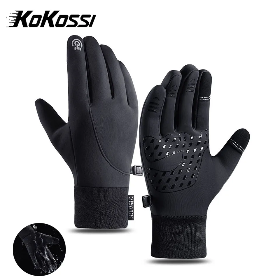 KoKossi Winter Touch Screen Waterproof Windproof Gloves Waterproof Cycling Gloves Thermal Fleece Ski Gloves Outdoor Motorcycle