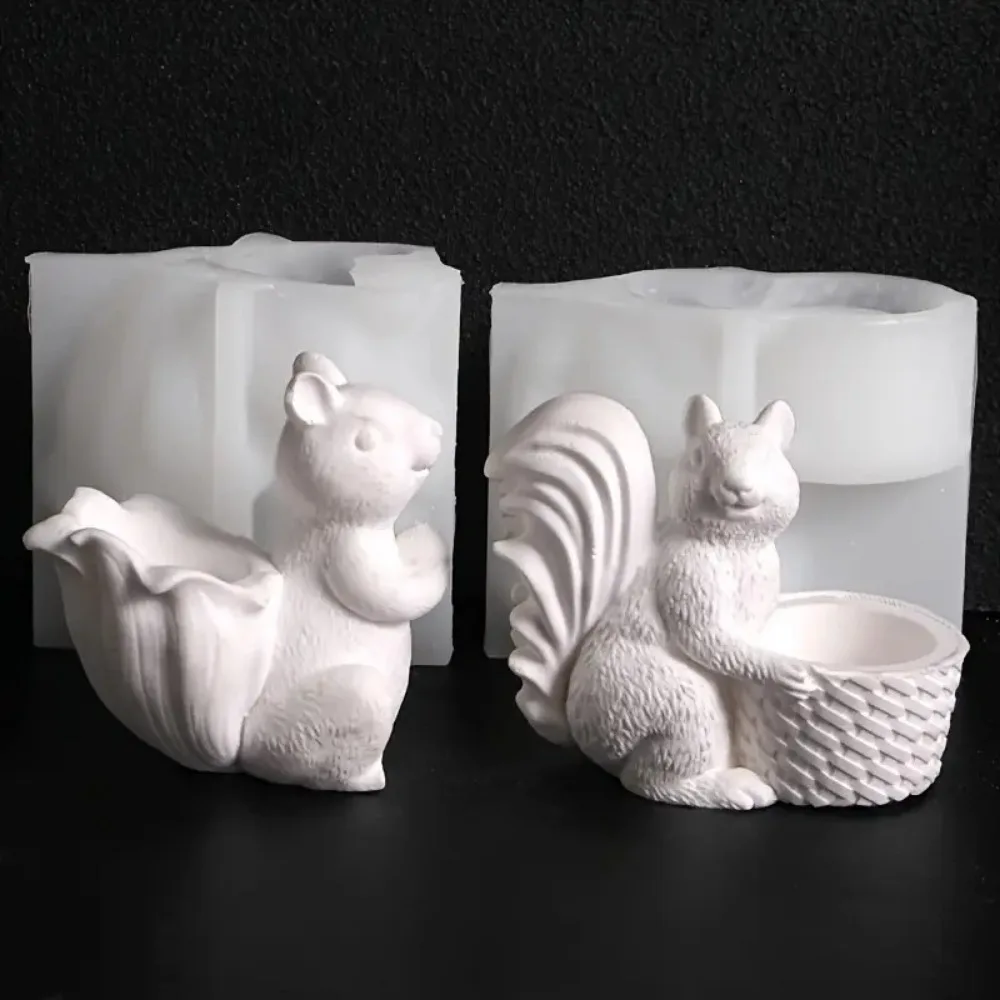 3D Mini Squirrel Silicone Mold With Basket Design - High-Quality Flexible Resin Mold For DIY Crafts, Desktop Decoration - view 5