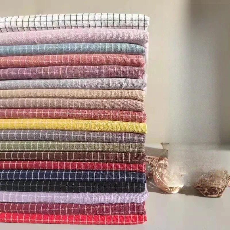 

Клетчатая тяжелая ткань из чистого хлопка, окрашенная в пряжу, швейный материал для рубашек, скатерти, поделки своими руками, оптовая продажа ткани